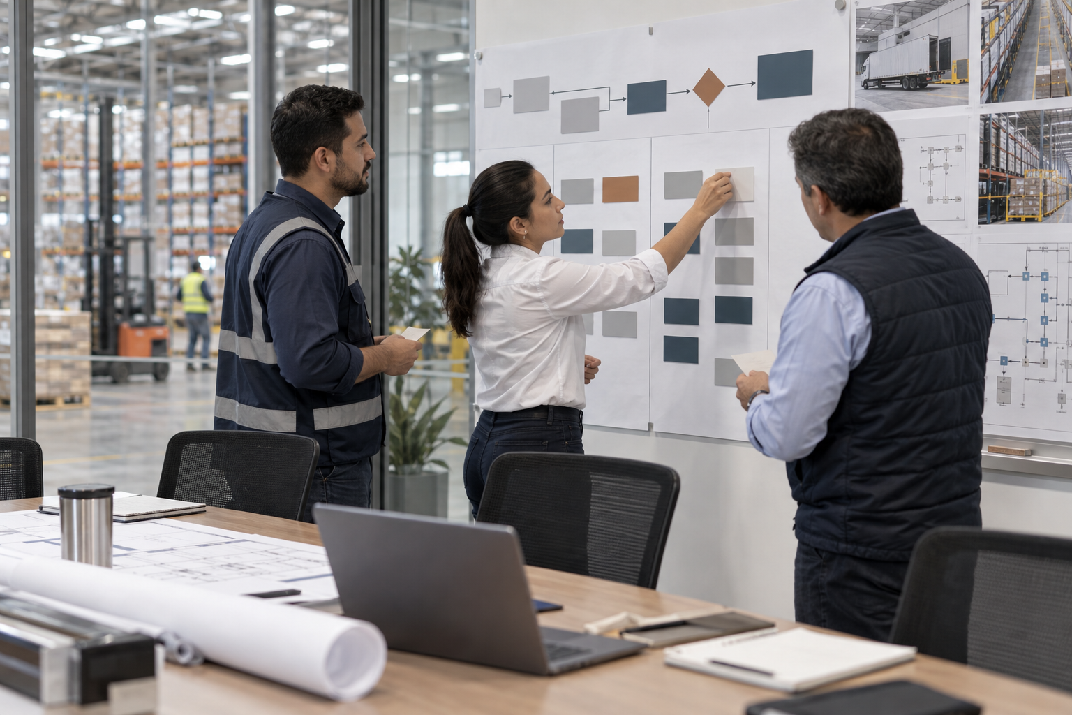Especialistas facilitando un taller de procesos con el equipo operativo